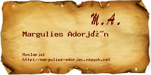 Margulies Adorján névjegykártya
